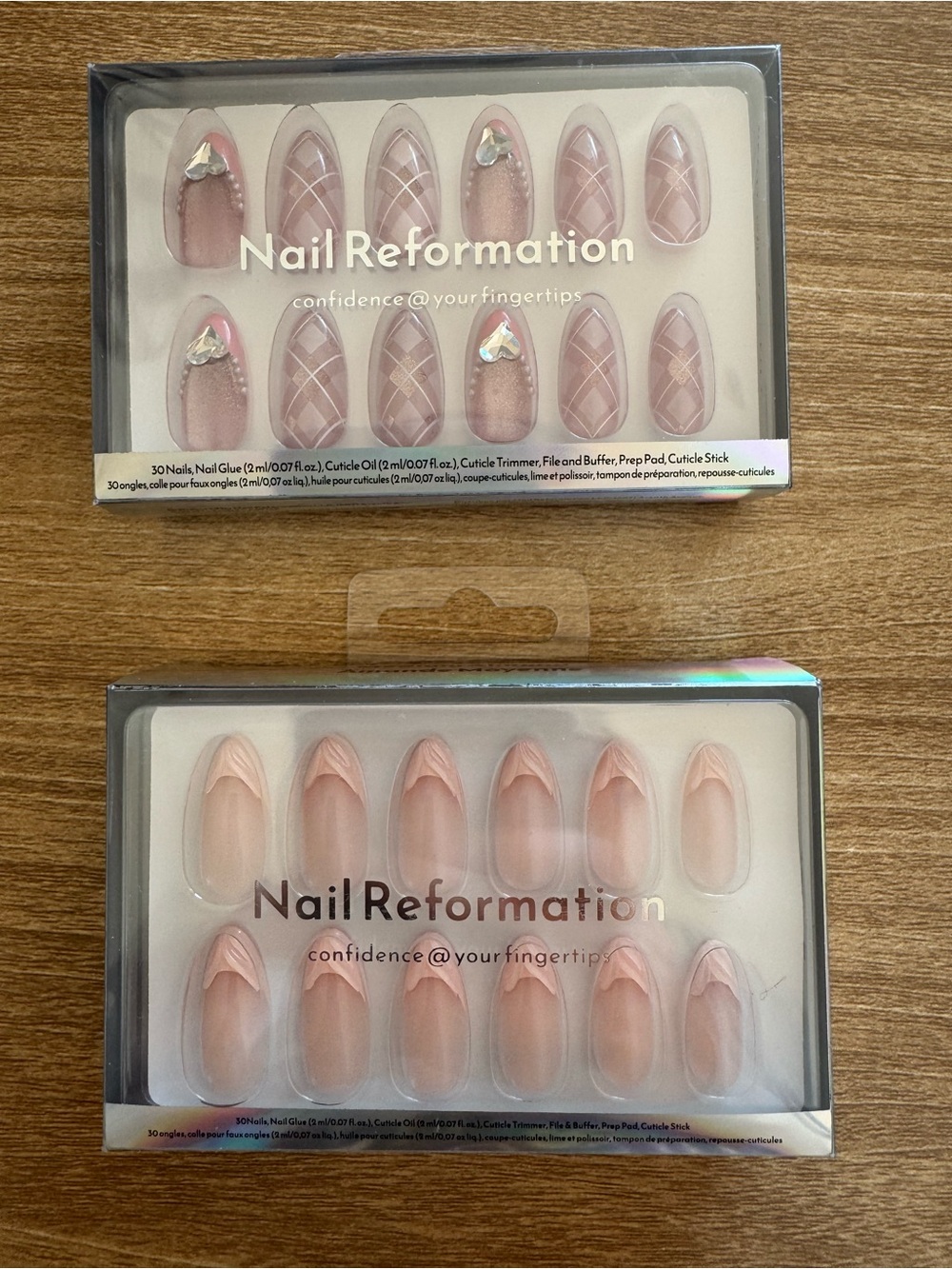 (2) Sets of Nail Reformation Press On Nail Kits - Princess Dreams and French Dip